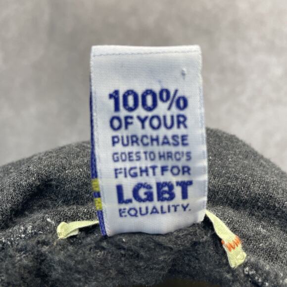 HTF Human Rights Campaign Love Conquers Hate Hoodie Sz XS Gray LGBT Equality - Picture 6 of 6